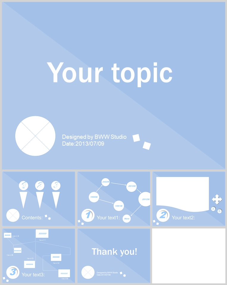 10套扁平化创意PPT模板(十七)