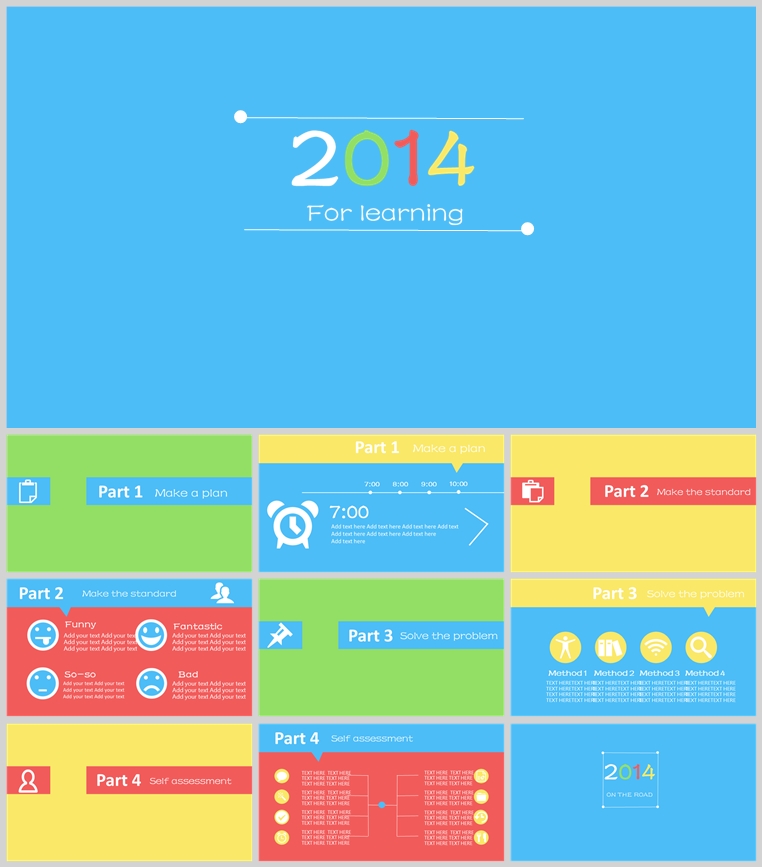 10套扁平化创意PPT模板(七)