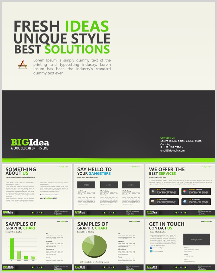 10套扁平化创意PPT模板(二十三)