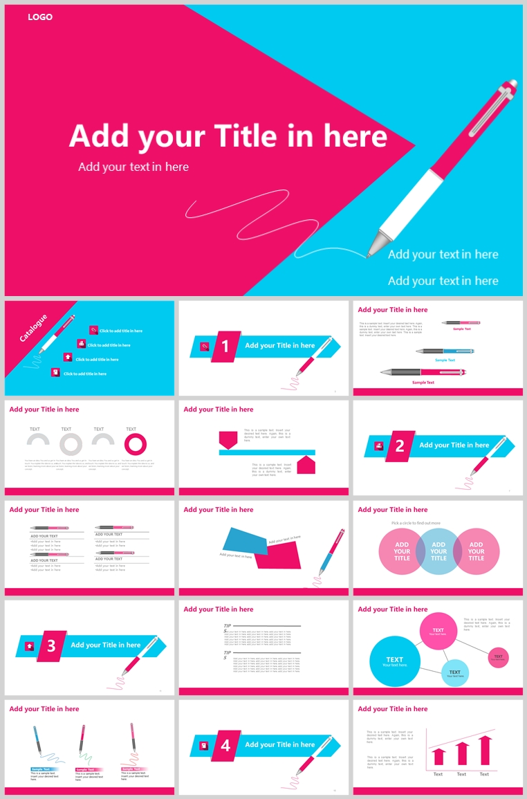 10套扁平化创意PPT模板(六)