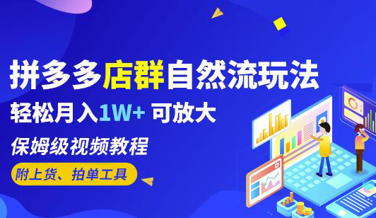 拼多多店群自然流玩法,轻松月入1W+保姆级视频教程(附上货、拍单工具)