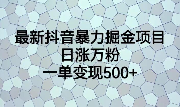 最新抖音暴力掘金项目,日涨万粉,一单变现500+
