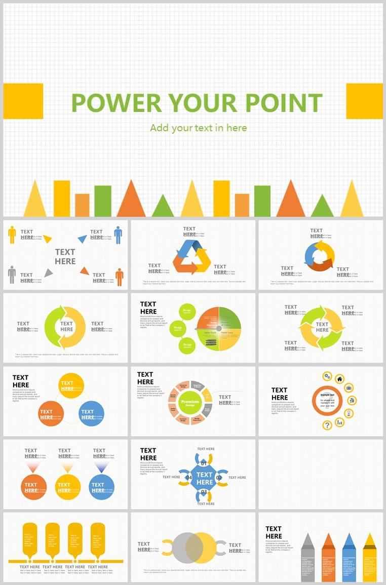 10套扁平化创意PPT模板(二十一)