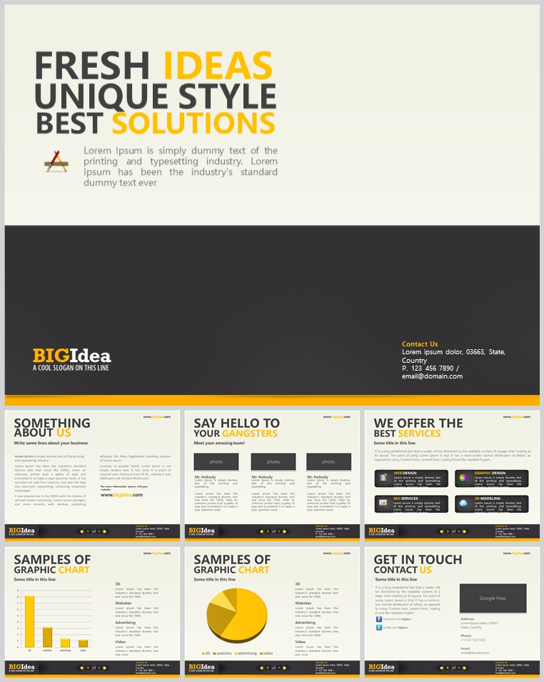 10套扁平化创意PPT模板(二十三)