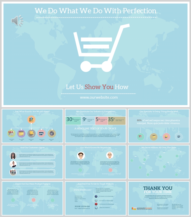 10套扁平化创意PPT模板(二十四)