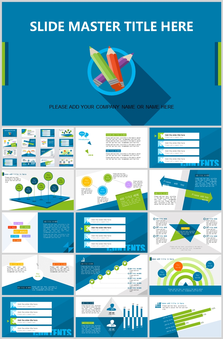 10套扁平化创意PPT模板(六)
