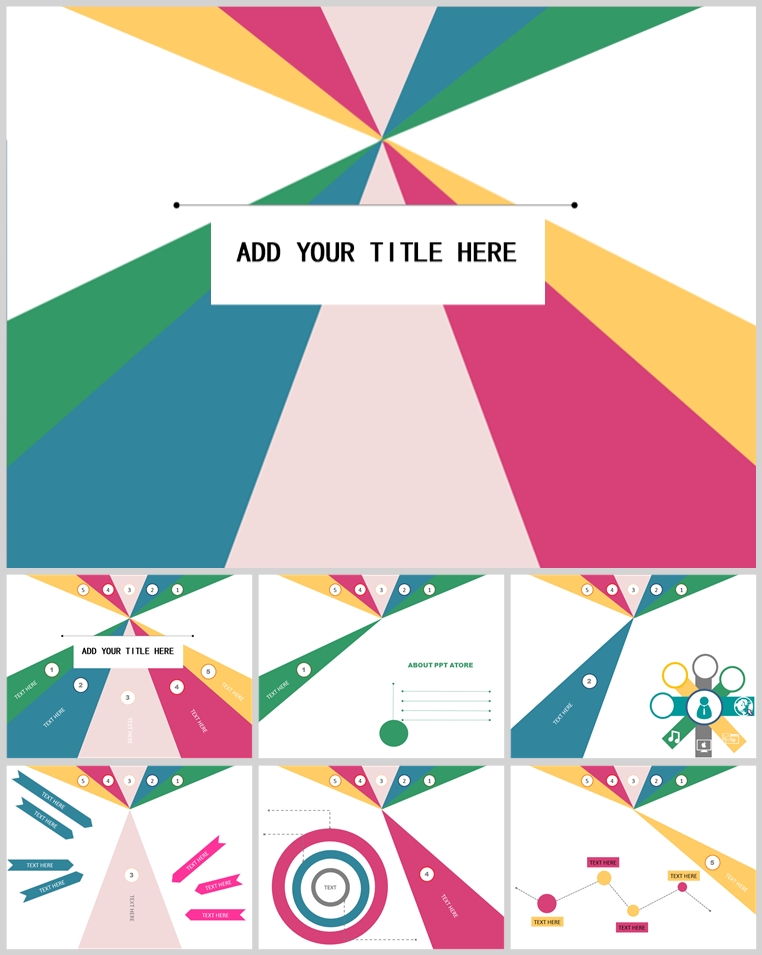 10套扁平化创意PPT模板(九)