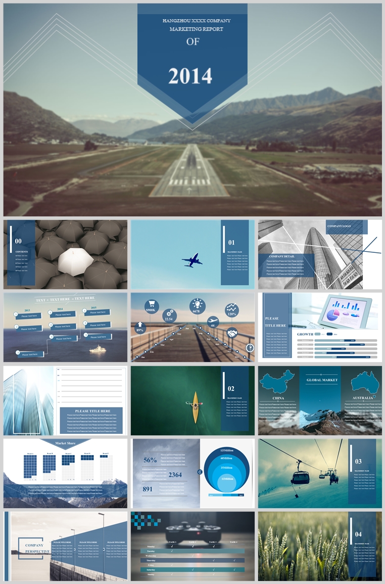 10套扁平化创意PPT模板(十六)