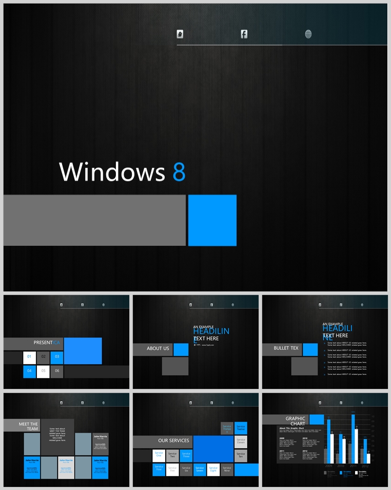 10套扁平化创意PPT模板(十九)