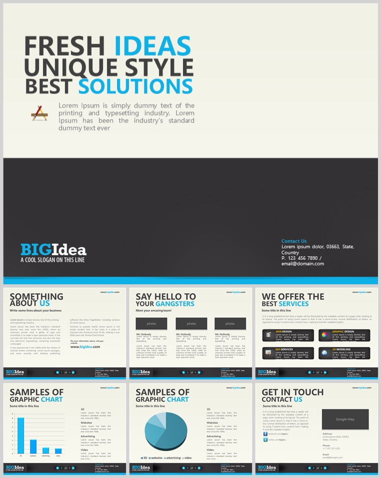 10套扁平化创意PPT模板(二十三)