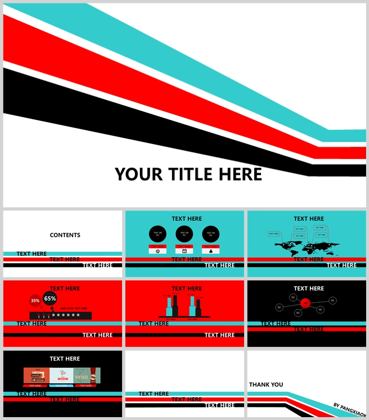 10套扁平化创意PPT模板(二十)