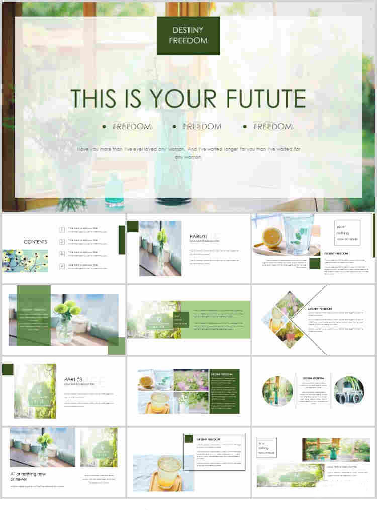 10套清新风格PPT精美模板(九)