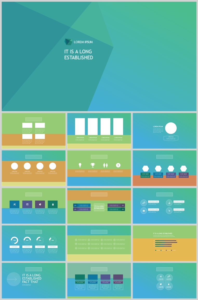 10套扁平化创意PPT模板(五)