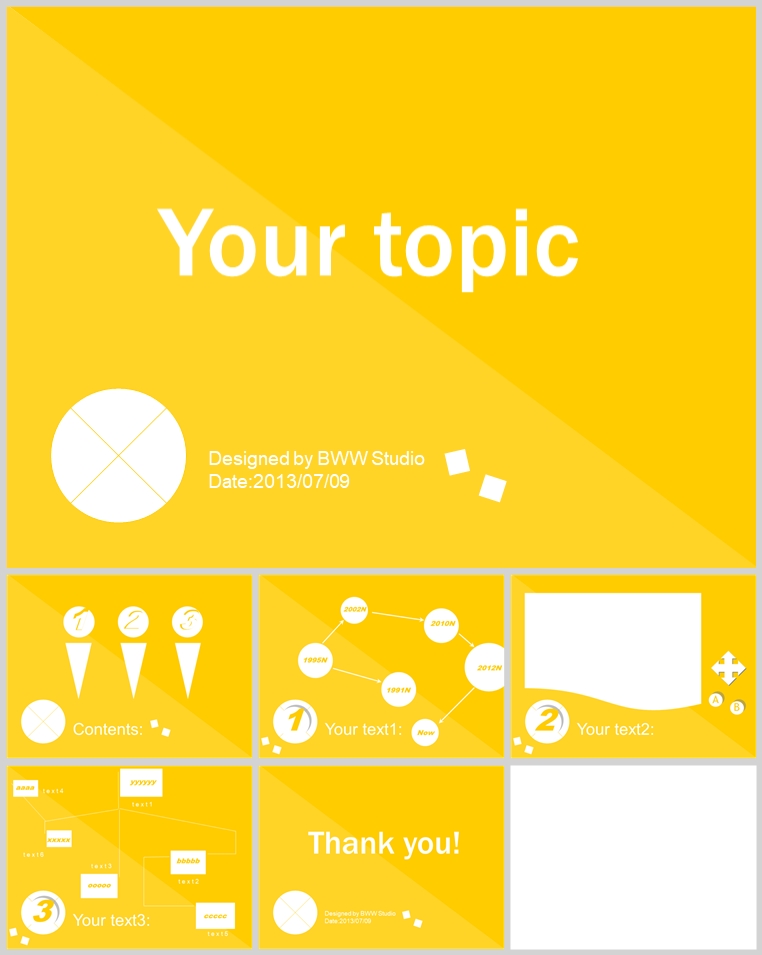 10套扁平化创意PPT模板(十七)