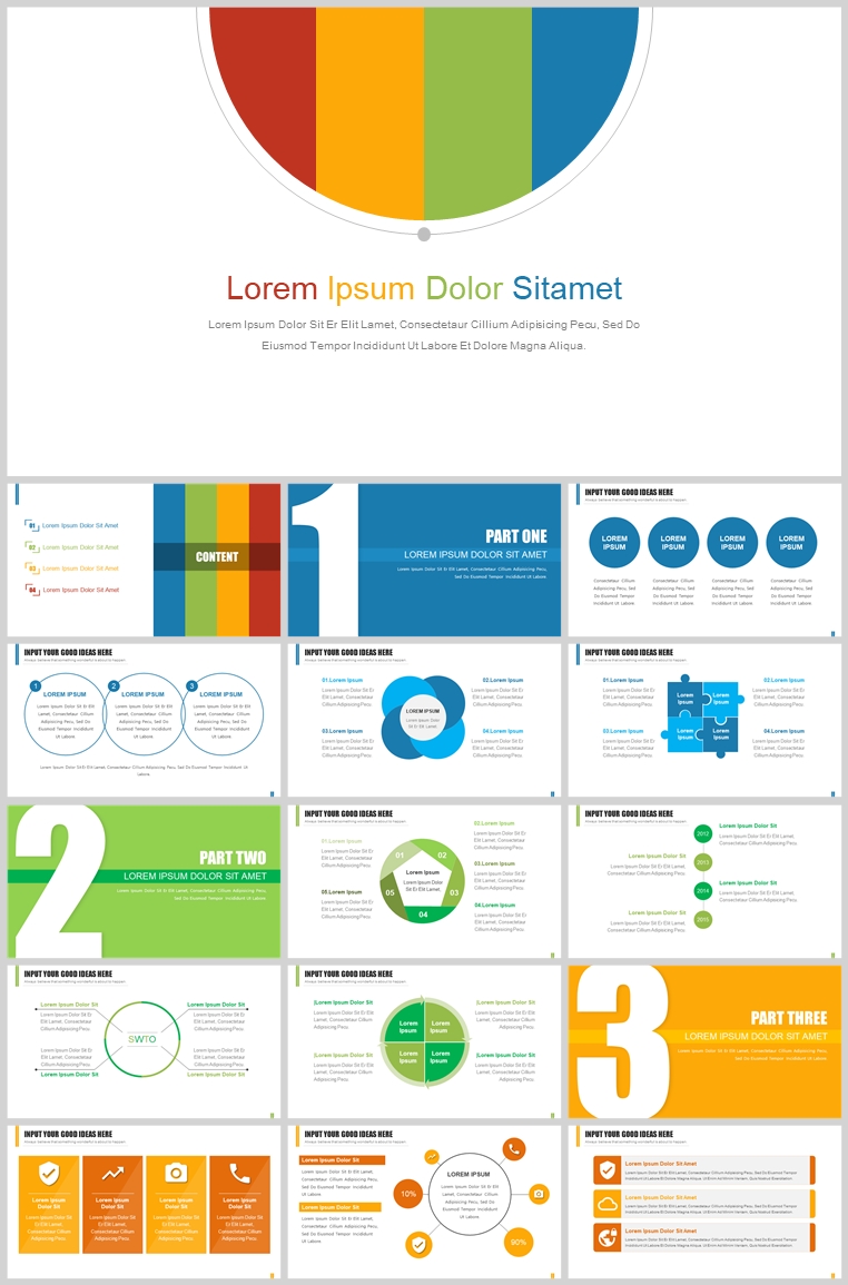 10套扁平化创意PPT模板(八)