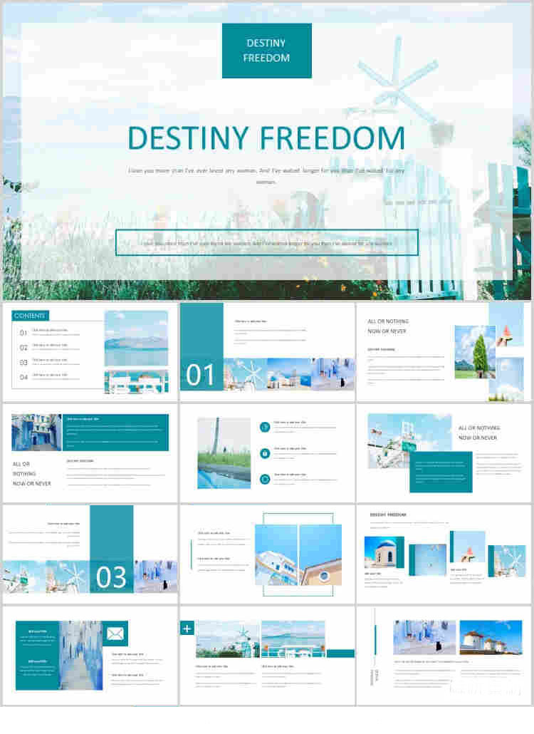 10套清新风格PPT精美模板(八)