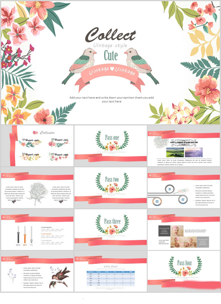 10套清新风格PPT精美模板(四)