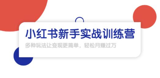 新手实战训练营:多种小红书变现玩法,轻松玩转小红书月赚过万
