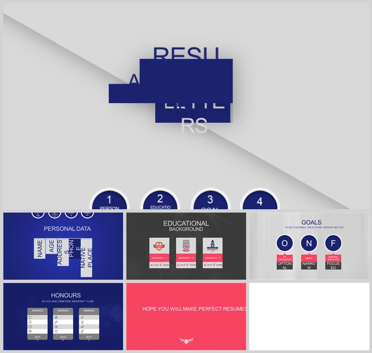 10套扁平化创意PPT模板(五)