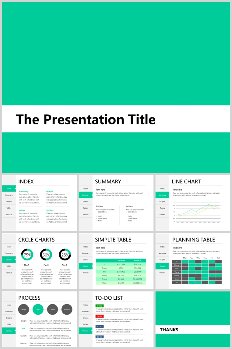 10套扁平化创意PPT模板(六)
