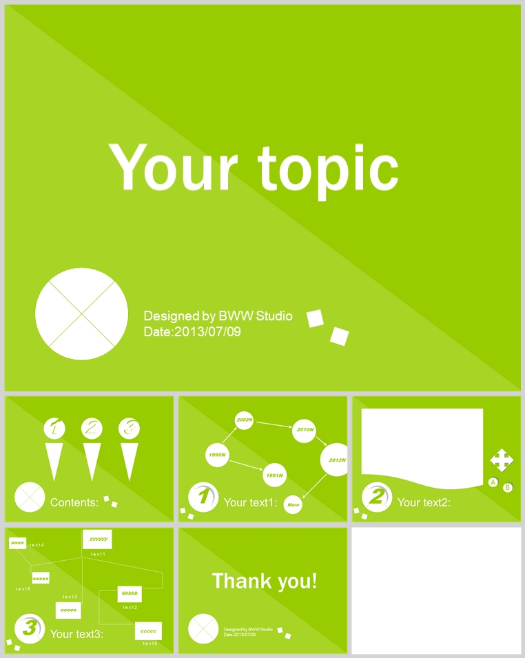 10套扁平化创意PPT模板(十七)